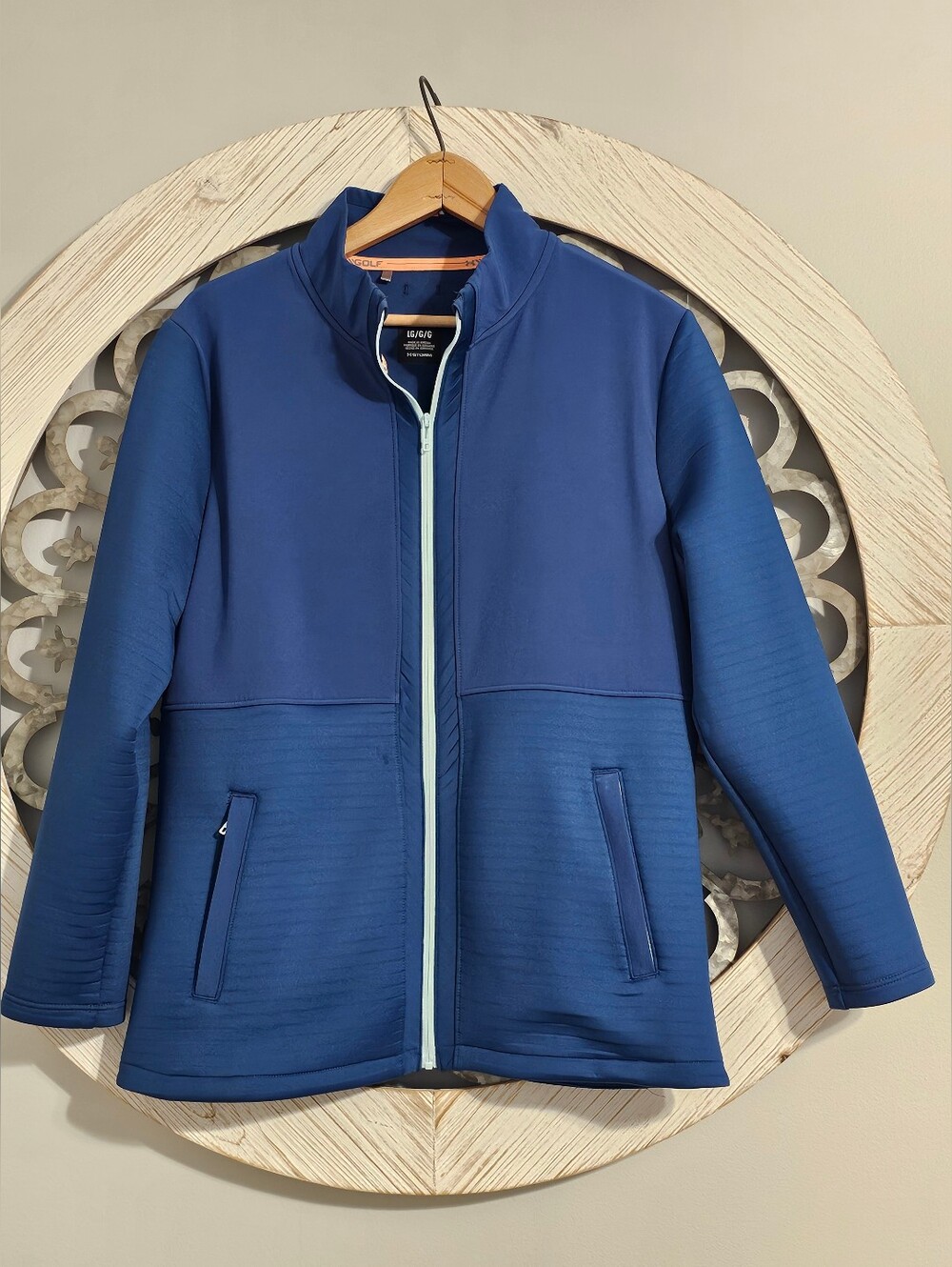 Under Armour Teal Blue Golf Jacket with Orange Trim